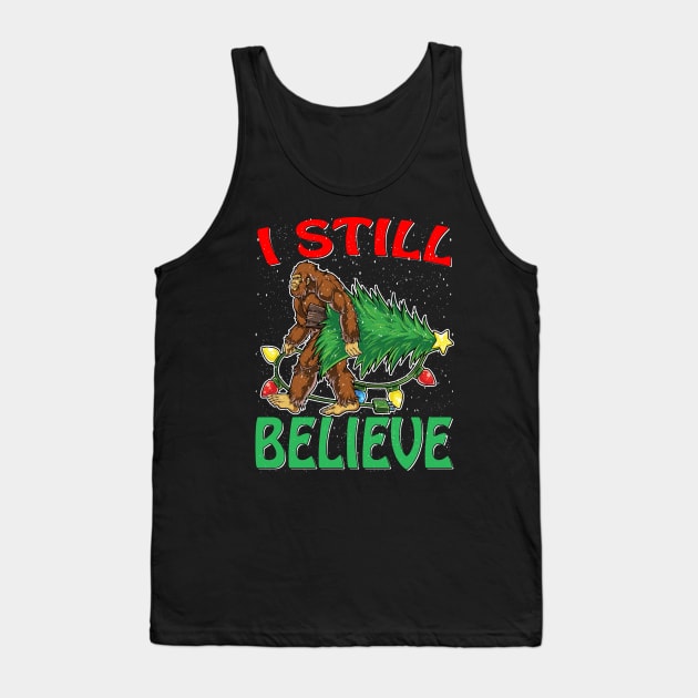 Bigfoot Sasquatch Yeti Believe santa hat Christmas Pajamas T-Shirt VER1 Tank Top by intelus